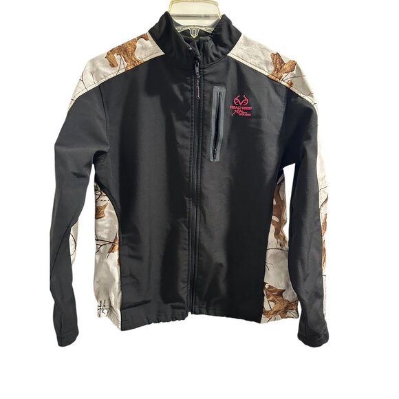 ✌️ 2/$40 ✌️ Realtree Colors Womens Camo Softshell Jacket With Zip Pocket sz M - Picture 1 of 8